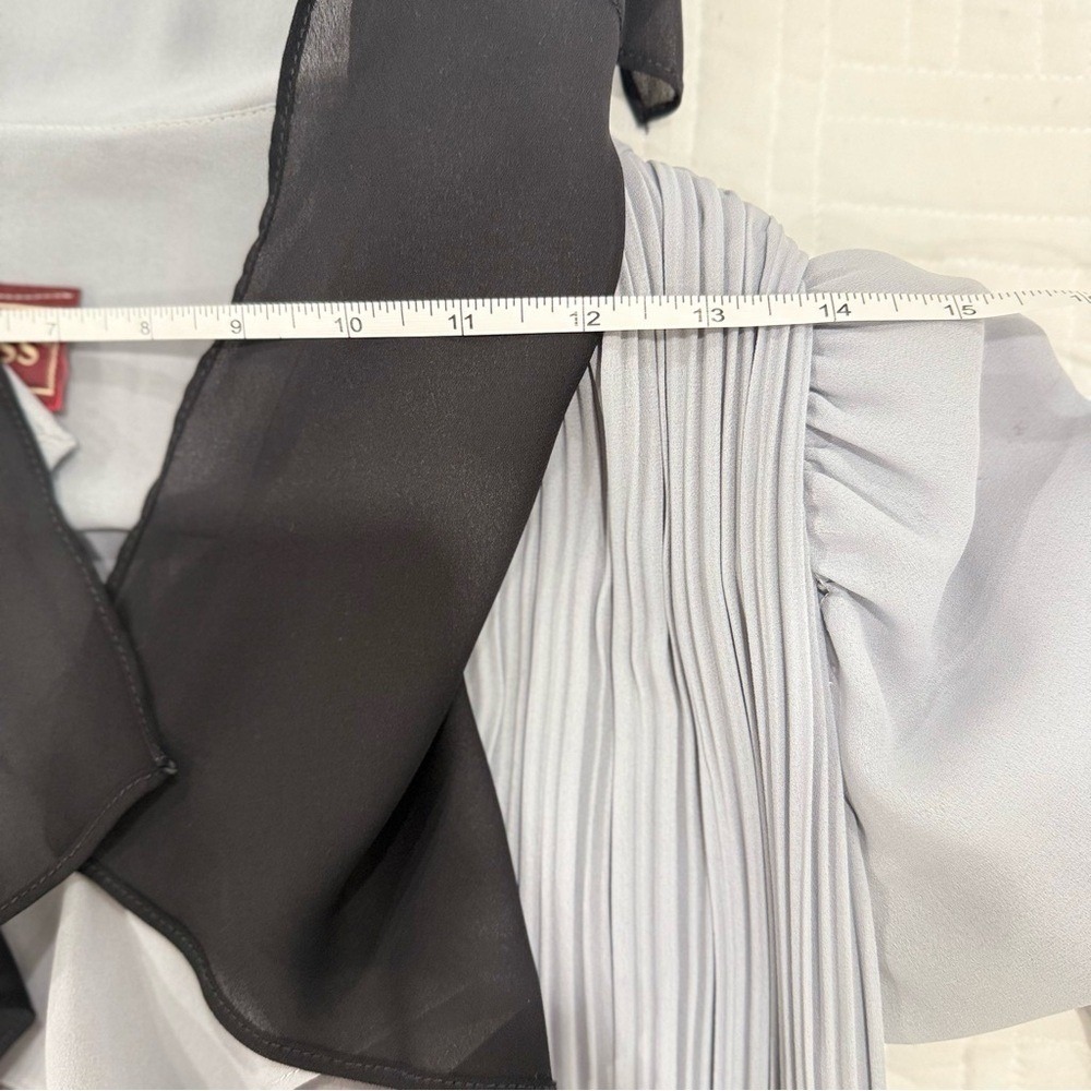 JT Dress pleated dress grey black layered collar‎ long sleeve size S - Picture 5 of 8
